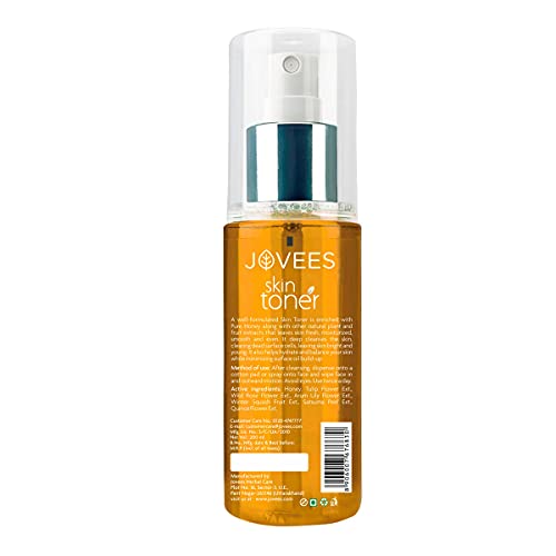 JOVEES Herbal Honey Toner | Cleanses & Moisturises | Pore Tightening | Toner For Dry Or Combination Skin | Paraben & Alcohol Free | 200 Ml, Pack of 1  from JOVEES