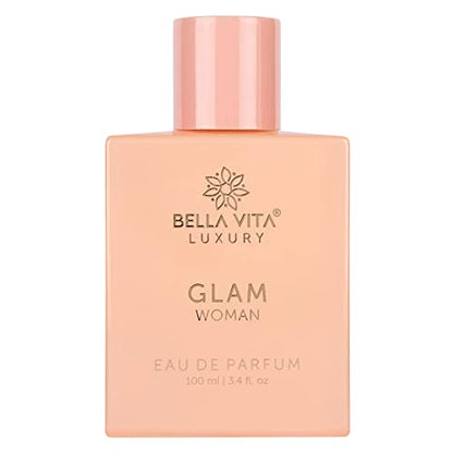 Bella Vita Luxury GLAM Woman Eau De Parfum For Her with Jasmine, White Honey, Rose, Virginia Cedar | Floral - Premium & Long Lasting Fragrance EDP For Women | 100 ML perfume from Bella Vita Luxury