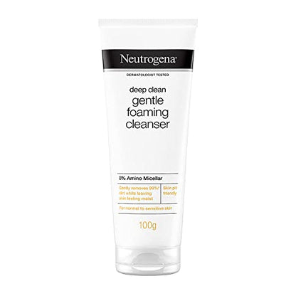 Neutrogena Deep Clean Foaming Cleanser- Advanced Face Wash | Men & Women | Normal to Oily Skin | Gentle Formula | 8% Amino Micellar | Skin pH Friendly | Removes 99% Dirt | Daily Cleansing | 100g  from Neutrogena