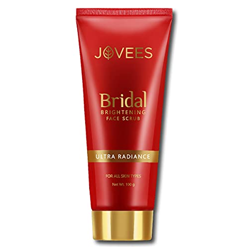 Jovees Herbal Bridal Brightening Face Scrub With Turmeric, Honey & Pearl Millet Flour | For All Skin Types | Gently Remove Dead Skin | For Ultra Radiance 100G  from JOVEES