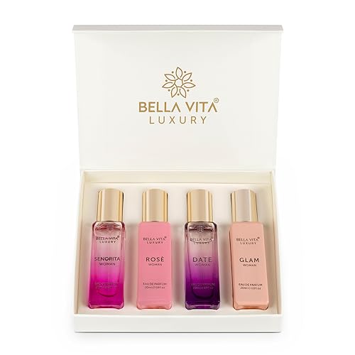 Bella Vita Luxury Woman Eau De Parfum Gift Set 4x20 ml for Women with Date, Senorita, Glam, Rose Perfume|Floral, Fruity Long Lasting EDP Fragrance Scent perfume from Bella Vita Luxury