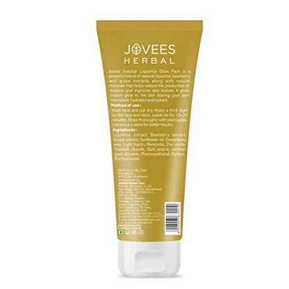 Jovees Herbal Insta Fair Liquorice Clay Pack For Brighter Glowing Skin, 120g | All Skin Types | Paraben & Alcohol Free |Pack of 1  from JOVEES