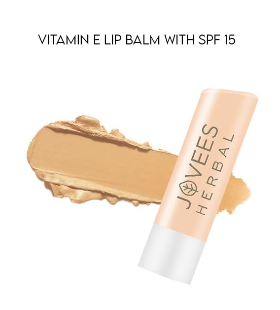 Jovees Herbal Vitamin E Lip Balm with SPF 15 | 24 Hour Hydration | Rejuvenates Dry and Chapped Lips | Gives Soft and Supple Lips 5g  from JOVEES