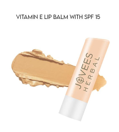 Jovees Herbal Vitamin E Lip Balm with SPF 15 | 24 Hour Hydration | Rejuvenates Dry and Chapped Lips | Gives Soft and Supple Lips 5g  from JOVEES