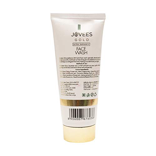 Jovees Herbal Ultra Radiance Gold Face Wash | Gives Nourished & Hydrated Skin, Reduce Dark Spot And Improves Skin Texture | For All Skin Types 100ML  from JOVEES