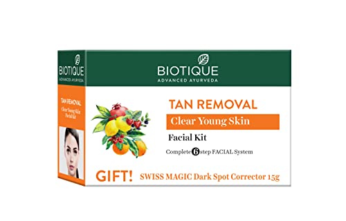 Biotique Tan Removal Clear Young Skin Facial Kit (Free with Swiss Magic Dark Spot Corrector) facial Kits from Biotique