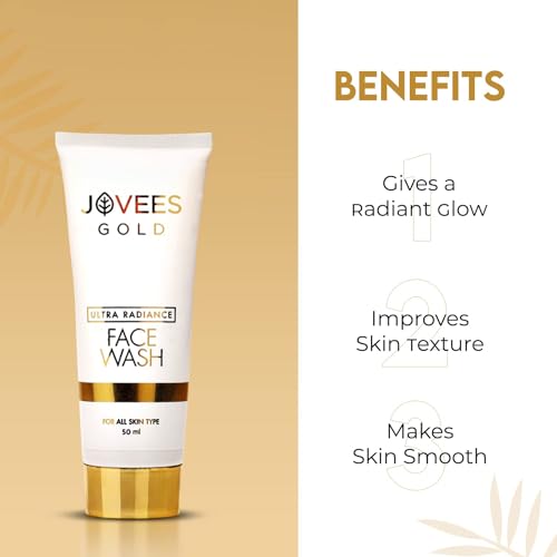 Jovees Herbal Ultra Radiance Gold Face Wash | Gives Nourished & Hydrated Skin, Reduce Dark Spot And Improves Skin Texture | For All Skin Types 100ML  from JOVEES