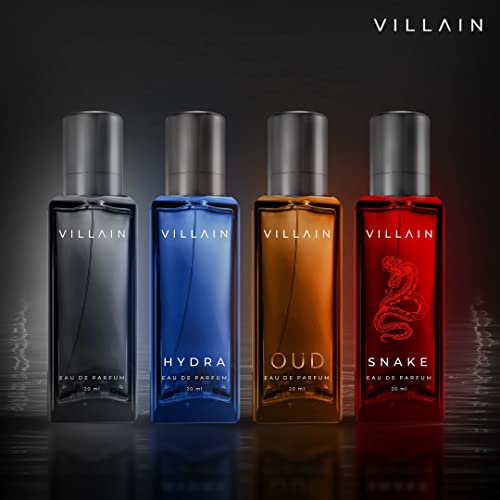 Villain Rebel Luxury Perfume Gift Set for Men 4x20 ml with Woody, Oud, Musk, Aqua Perfume | Luxury Long Lasting Fragrance | Men Fragrance Set | Perfume Combo Set For Men|EDP Perfume Combo  from VILLAIN