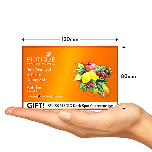 Biotique Tan Removal Clear Young Skin Facial Kit (Free with Swiss Magic Dark Spot Corrector) facial Kits from Biotique