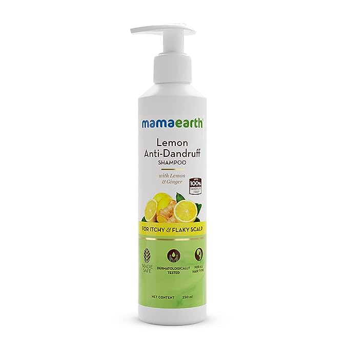 Mamaearth Lemon Anti-Dandruff Shampoo with Lemon & Ginger for Itchy & Flaky Scalp – 250 ml Shampoo from mamaearth