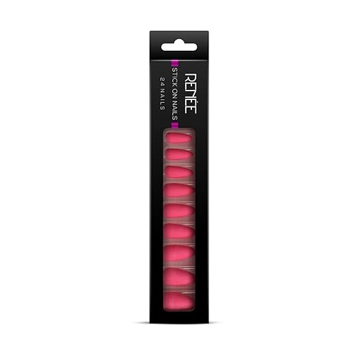 RENEE Long Stick On Nails L MTN 02| 24 Reusable Artificial Fake Nail Set| Lightweight & Long Lasting| Easy To Use| Quick Fix For Festivals & Special Occasions nail from Renee