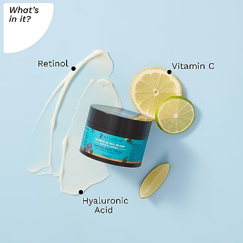 PILGRIM Korean Retinol Anti Aging Night Cream with Hyaluronic Acid & Vitamin C |Discover young, wrinkle-free & radiant skin| Anti aging cream for oily & dry skin| For Men & Women|Korean Skin Care|50gm night cream from Pilgrim