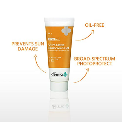 The Derma Co Ultra Matte Sunscreen Gel with SPF 60  from The Derma Co