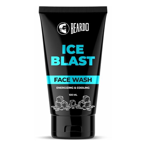 BEARDO Ice Blast Cooling Facewash for Men, 100 ml | INSTANT Icy freshness | Aloe Vera Face wash, Vitamin E & Menthol for cool lock technology | Refreshing & Hydrating facewash face Wash from BEARDO