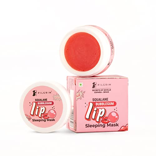 Pilgrim Spanish Squalane Lip Sleeping Mask (Bubblegum) For Unisex for Soft Lips For Perfect Pout With Shea Butter & Pomegranate For Hydrated & Soft Lips, 8g - Pink sleeping mask from Pilgrim