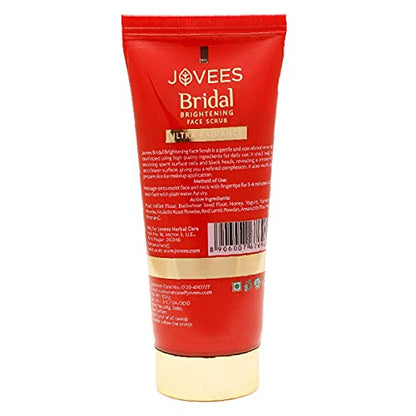 Jovees Herbal Bridal Brightening Face Scrub With Turmeric, Honey & Pearl Millet Flour | For All Skin Types | Gently Remove Dead Skin | For Ultra Radiance 100G  from JOVEES