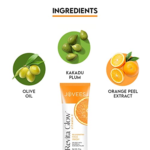 Jovees Herbal Vitamin C Face Wash 75g | Revita Glow | Vitamin C Rejuvenating Facewash | Infused with Kakadu Plum and Olives  from JOVEES