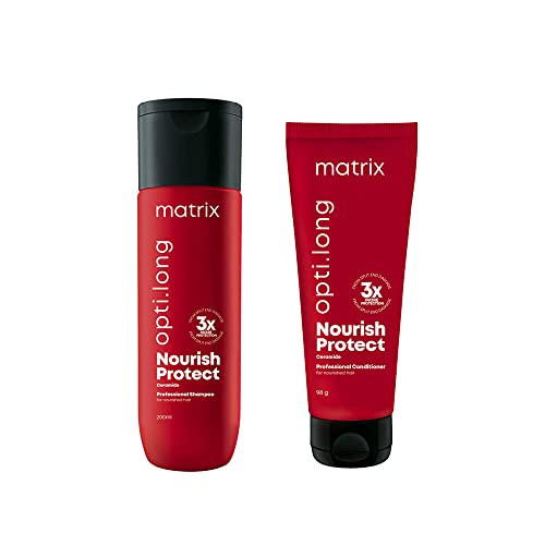 MATRIX Opti Long Professional 200ml Shampoo + 98g conditioner |For healthy, long hair with nourished lengths and split ends protection | With Ceramide | For Long hair | Paraben Free  from Matrix