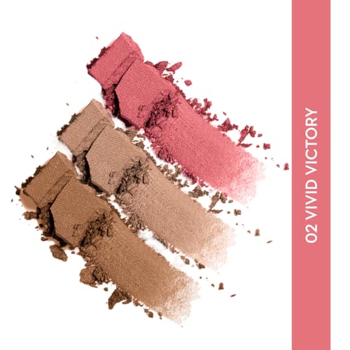 SUGAR Cosmetics Contour De Force Face Palette for Makeup | Includes Matte Bronzer, Highlighter & Blush | Makeup Palette with Built-in Mirror - 02 Vivid Victory  from SUGAR Cosmetics