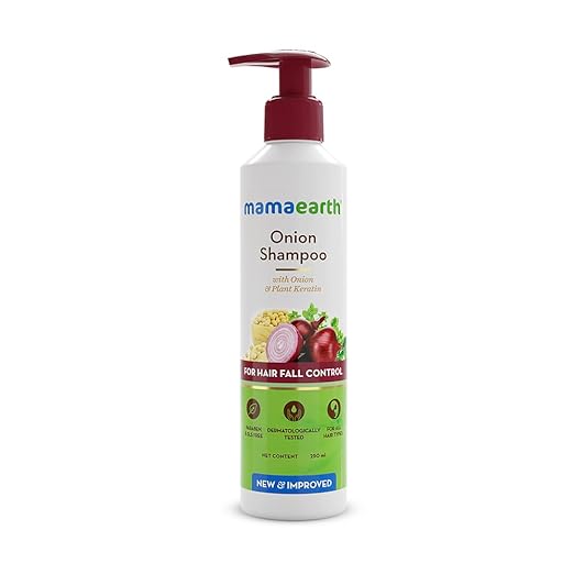 Mamaearth Onion Hair Fall Shampoo for Hair Growth & Hair Fall Control, with Onion Oil & Plant Keratin 250ml Shampoo from mamaearth