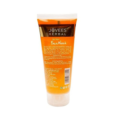 Jovees Herbal De-Tan Face Wash | For Women/Men | Tan Removal, Brightening and Glowing Skin | 100% Natural | Exfoliating and Clarifying 120 ML  from JOVEES