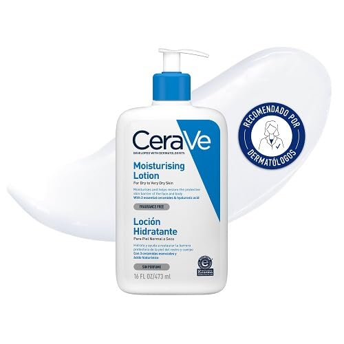 CeraVe Moisturizing Lotion For Dry Skin (473ml) - Formulated With 3 Essential Ceramides And Hyaluronic Acid | Non-Comedogenic, Oil Free And Fragrance-Free Body Lotion Moisturizer from cerave