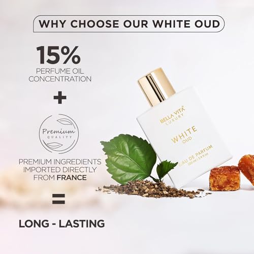 Bella Vita Luxury White Oud Eau De Parfum Unisex Perfume for Men & Women with Orange, Fressia & Tobacco|Woody Long Lasting EDP Fragrance Scent, 100 Ml perfume from Bella Vita Luxury