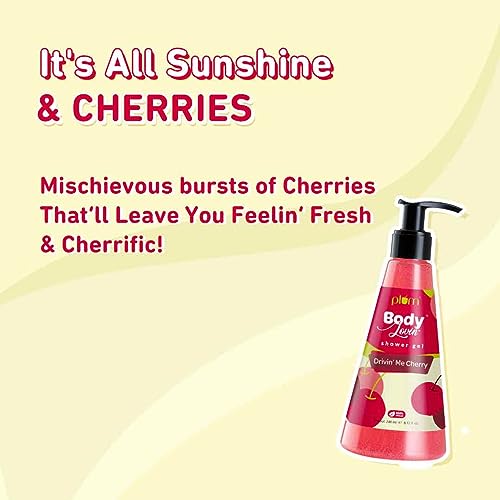 Plum BodyLovin' Drivin' Me Cherry Shower Gel | SLS-Free Body Wash For Women | Long Lasting Sweet Cherry Fragrance | Aloe-Infused Nourishing Body Cleanser For Soft & Smooth Skin (240 ml)  from Plum