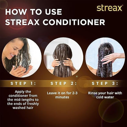 Streax Glossy Serum Shine Hair Conditioner for Women & Men| For Dull & Dry Hair| With Silicon Actives for Shiny Hair and Frizz Control| Paraben free - 240ml  from Streax