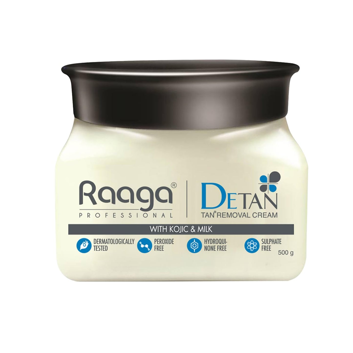 Raaga Professional De-Tan Pack | Tan Removal Cream with Kojic and Milk | Dermatologically Tested, Peroxide Free, Hydroquinone Free, Sulphate Free (500 gm)  from Raaga Professional