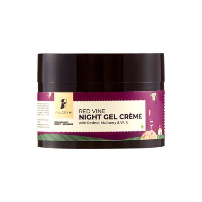 PILGRIM French Red Vine Anti Aging Night Cream for women with Retinol, Mulberry & Vitamin C For Glowing Skin & Skin Repair| Retinol Night cream for oily, dry & sensitive skin|Anti aging cream|50g night cream from Pilgrim