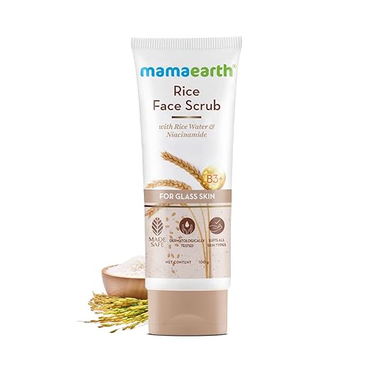 Mamaearth Rice Face Scrub for Glowing Skin, With Rice Water & Niacinamide for Glass Skin - 100 g Face Scrub from mamaearth