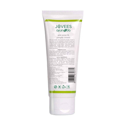 Jovees Ayurveda Neem & Long Pepper Anti Acne and Pimple Cream, 60 gms | Oily, Sensitive & Acne Prone Skin | Paraben & Alcohol Free | Helps Clear Acne & Prevents Future Breakout  from JOVEES