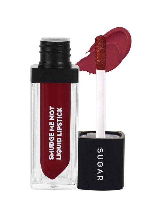 SUGAR Cosmetics Smudge Me Not Liquid Lipstick Matte Finish - 51 Fine Wine (Burgundy Red), Red, 4.5 ml  from SUGAR Cosmetics