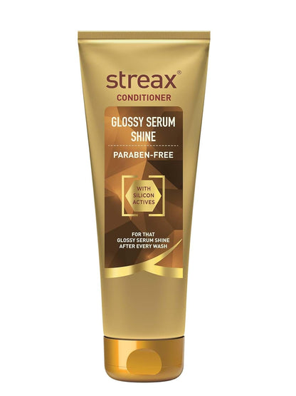 Streax Glossy Serum Shine Hair Conditioner for Women & Men| For Dull & Dry Hair| With Silicon Actives for Shiny Hair and Frizz Control| Paraben free - 240ml  from Streax