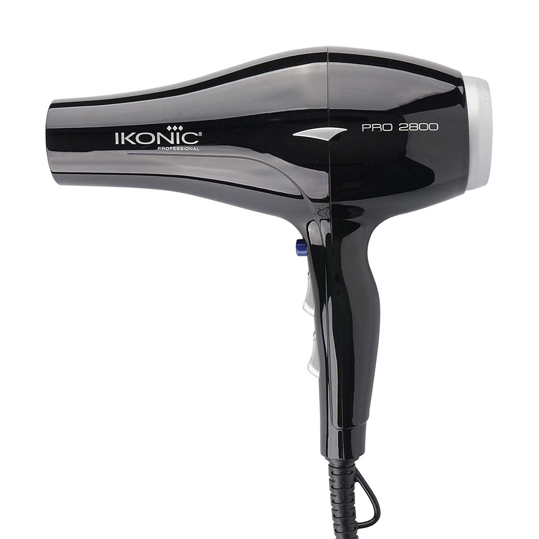 Ikonic Pro 2800+ Hair Dryer, Black | Professional | Brushless DC Motor | Low Noise Function| Lightweight Design| Interchangeable Nozzle| Diffuser Attachment| Versatile Heat and Speed Setting| 2600 W  from IKONIC