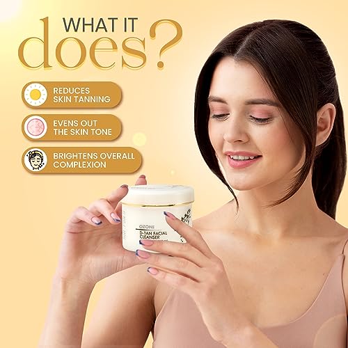 Ozone D-Tan Facial Cleanser | Enriched with Cucumber, Shea Butter & Milk | Detan Face Cleanser For Men & Women | All Skin Types, Tan Removal, Soft, Smooth & Uneven Skin Tone | 250gm  from Ozone