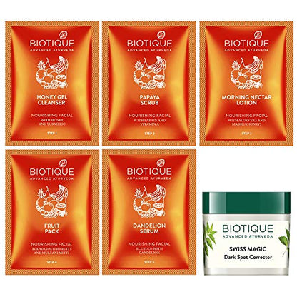 Biotique Tan Removal Clear Young Skin Facial Kit (Free with Swiss Magic Dark Spot Corrector) facial Kits from Biotique