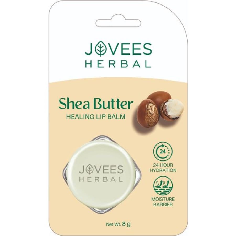 Jovees Herbal Shea Butter Healing Lip Balm | 24 Hour Hydration | Heals Dry and Flaky Lips | Gives Soft and Supple Lips 8g  from JOVEES