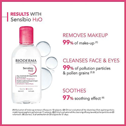 Bioderma Sensibio H2O Daily Soothing Cleanser, Make up Pollution & Impurities Remover Face Eyes Sensitive skin, 250ml cleanser from Bioderma