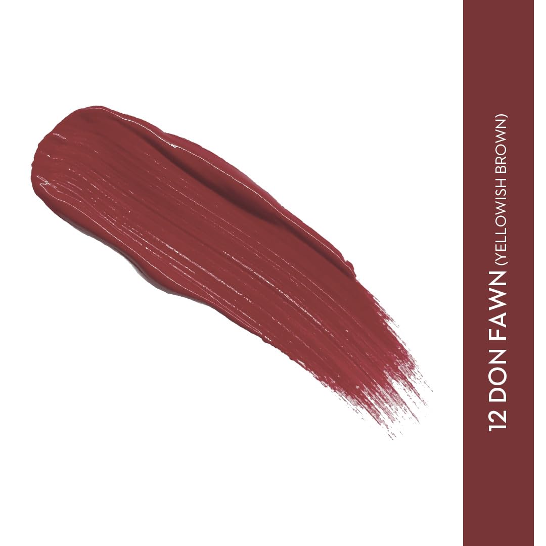 SUGAR Cosmetics - Smudge Me Not - Liquid Lipstick - 12 Don Fawn (Yellow Brown) - 4.5 ml - Ultra Matte Liquid Lipstick, Transferproof and Waterproof, Lasts Up to 12 hours  from SUGAR Cosmetics