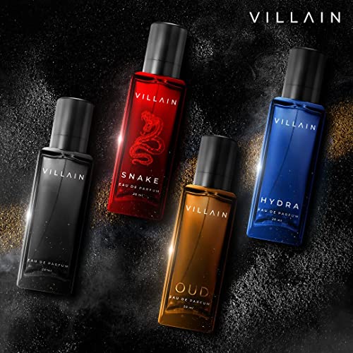 Villain Rebel Luxury Perfume Gift Set for Men 4x20 ml with Woody, Oud, Musk, Aqua Perfume | Luxury Long Lasting Fragrance | Men Fragrance Set | Perfume Combo Set For Men|EDP Perfume Combo  from VILLAIN
