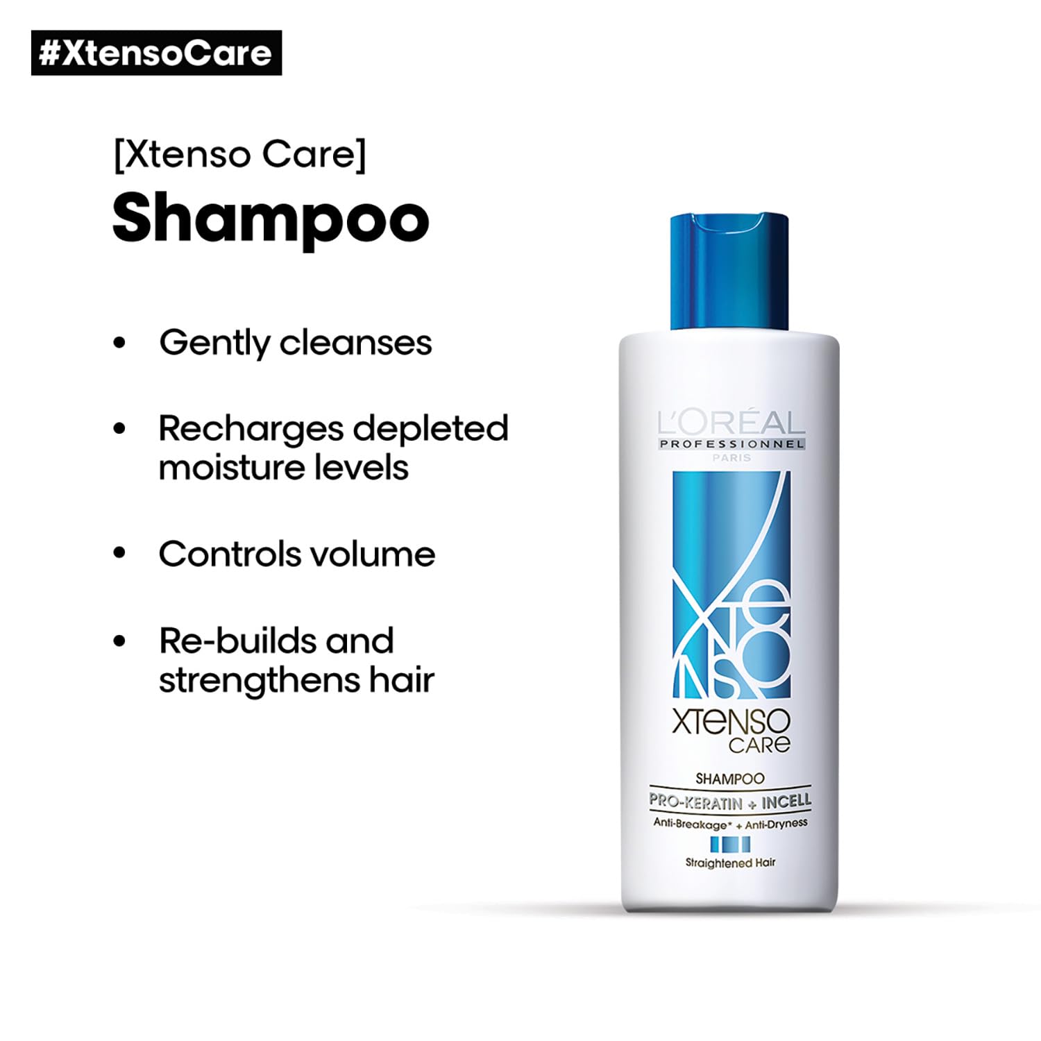 L'OREAL PROFESSIONNEL PARIS Xtenso Care Shampoo For Straightened Hair, 250 ML |Shampoo for Starightened Hair|Shampoo with Pro Keratin & Incell Technology Shampoo from loreal pro paris