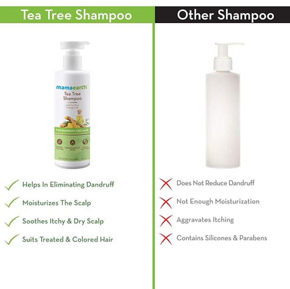 Mamaearth Tea Tree Anti Dandruff Shampoo, With Tea Tree & Ginger Oil, 250ml Shampoo from mamaearth