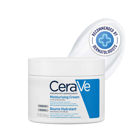 CeraVe Moisturizing Cream For Dry To Very Dry Skin (340gm) - Formulated with 3 Essential Ceramides And Hyaluronic Acid | Non-Comedogenic Moisturizer For Face and Body Face Cream from cerave