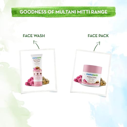 Mamaearth Multani Mitti Face Wash with Multani Mitti & Bulgarian Rose For Oil Control & Acne - 100 ml | Suits All Skin Types | Hydrating & Gentle | Paraben-Free | No Silicones | Sulphate-Free face Wash from mamaearth