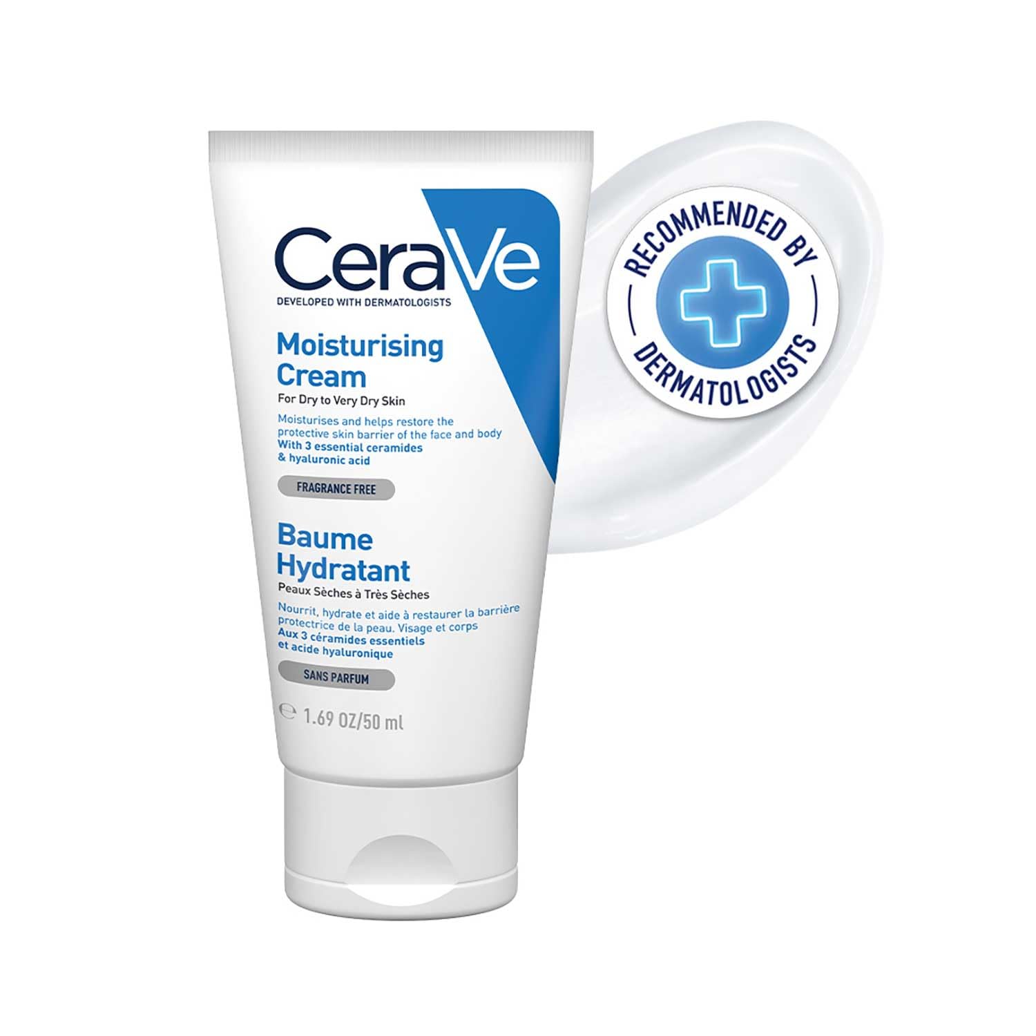 CeraVe Moisturizing Cream For Dry To Very Dry Skin (50ml) - Formulated with 3 Essential Ceramides And Hyaluronic Acid | Non-Comedogenic Moisturizer For Face and Body Face Cream from cerave