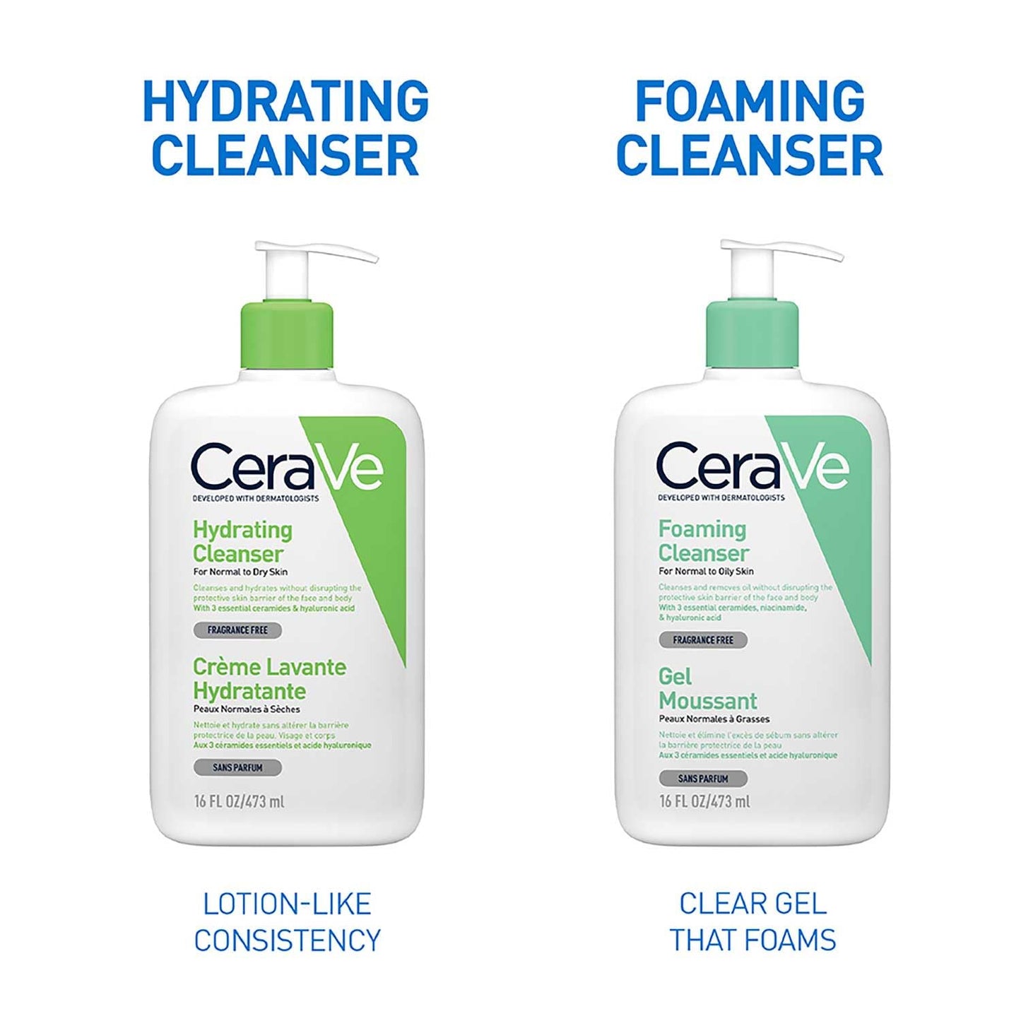 CeraVe Hydrating Cleanser For Normal To Dry Skin (473ml) - Non-Foaming Face Wash with Hyaluronic Acid And Ceramides | Non-Comedogenic, Non-Irritating And Fragrance-Free Cleanser face Wash from cerave