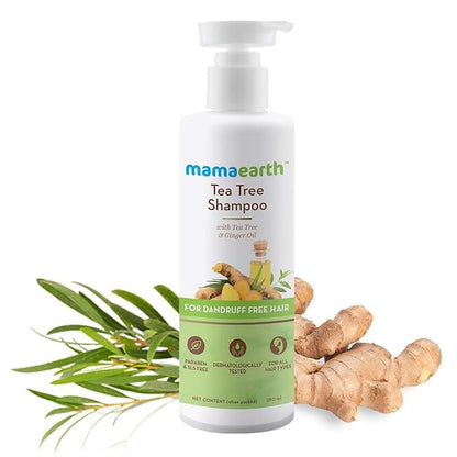 Mamaearth Tea Tree Anti Dandruff Shampoo, With Tea Tree & Ginger Oil, 250ml Shampoo from mamaearth