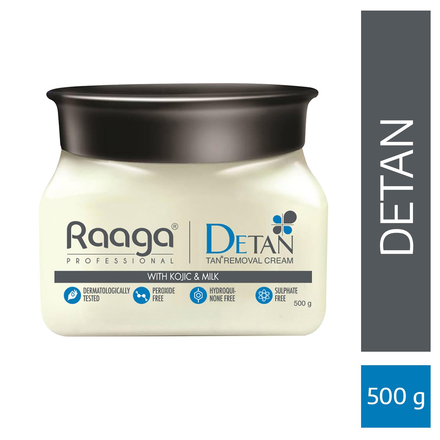 Raaga Professional De-Tan Pack | Tan Removal Cream with Kojic and Milk | Dermatologically Tested, Peroxide Free, Hydroquinone Free, Sulphate Free (500 gm)  from Raaga Professional